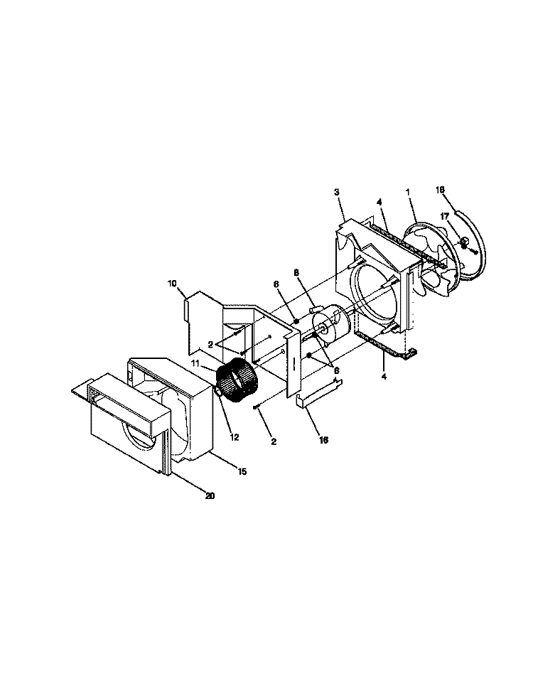 AIR HANDLING Diagram and Parts List for WAC052T7A6  Frigidaire Air Conditioner