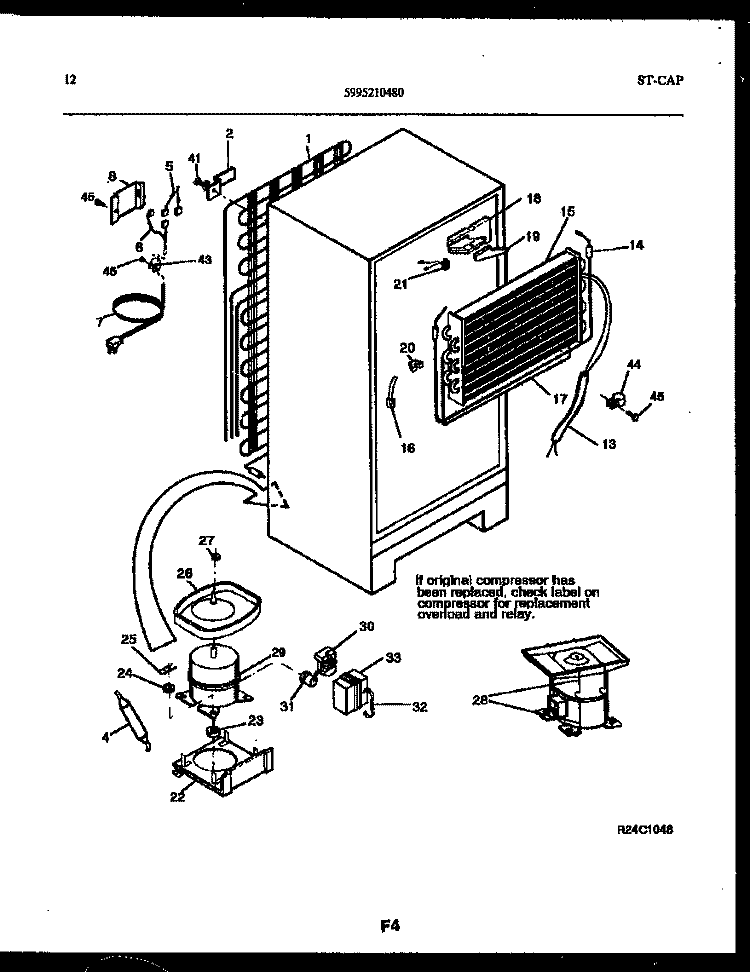 SYSTEM AND AUTOMATIC DEFROST PARTS Diagram and Parts List for FPCEW21TIRW1  Frigidaire Refrigerator