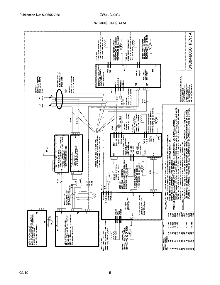 WIRING DIAGRAM Diagram and Parts List for EW36IC60IS1  Electrolux Cooktop