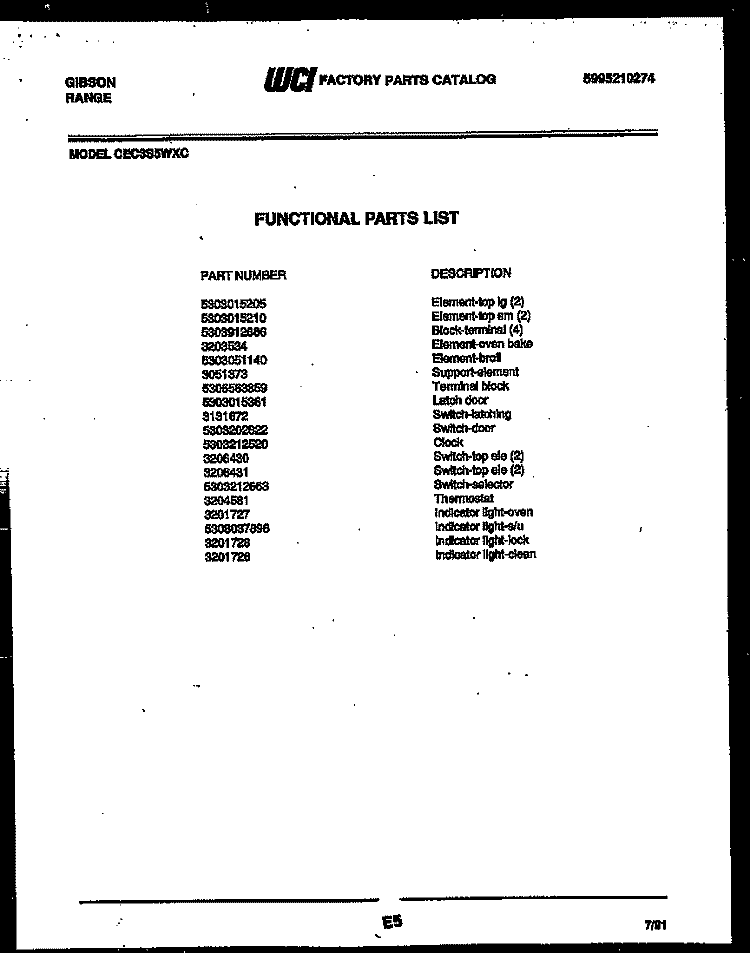 CABINET PARTS Diagram and Parts List for RT21F9DX3B  Gibson Refrigerator