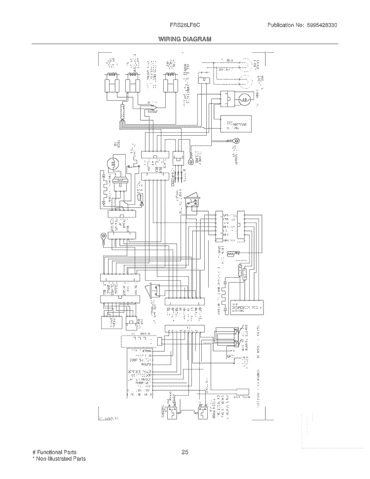 WIRING DIAGRAM Diagram and Parts List for FRS26LF8CW4  Frigidaire Refrigerator