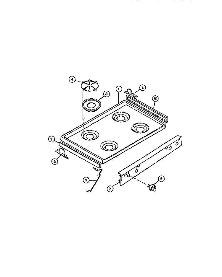 COOKTOP Diagram and Parts List for CGC4S8DXC  Gibson Range