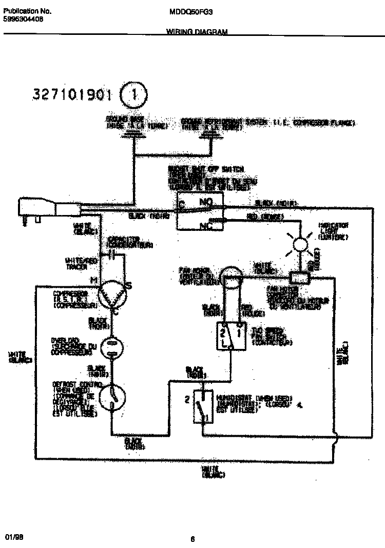 WIRING DIAGRAM Diagram and Parts List for MDDQ50FG3  Gibson Dehumidifier