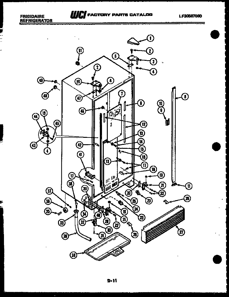 CABINET PARTS Diagram and Parts List for FPE19V3AW2  Frigidaire Refrigerator