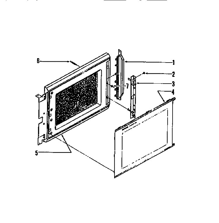 DOOR Diagram and Parts List for 56-4884-10-01  Tappan Microwave
