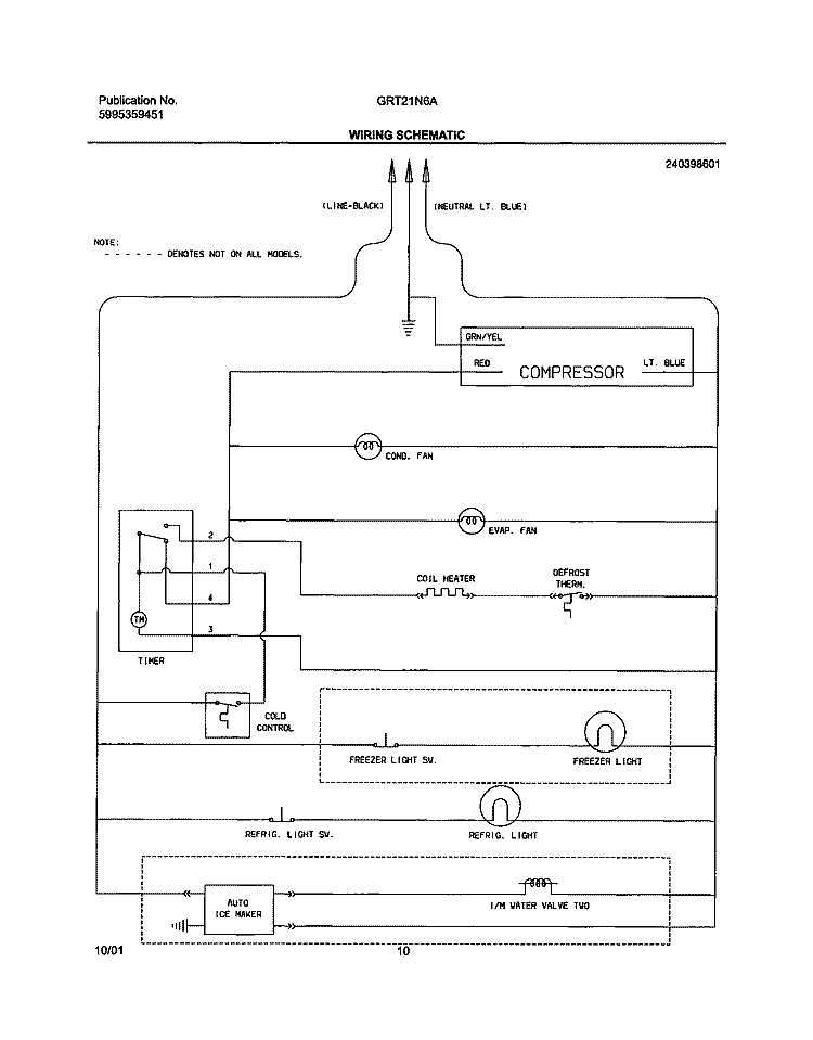 WIRING SCHEMATIC Diagram and Parts List for GRT21N6AW0  Gibson Refrigerator