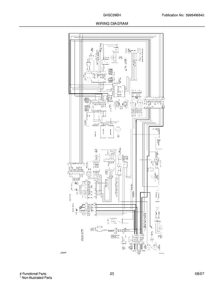 WIRING DIAGRAM Diagram and Parts List for GHSC39EHPB1  Frigidaire Refrigerator