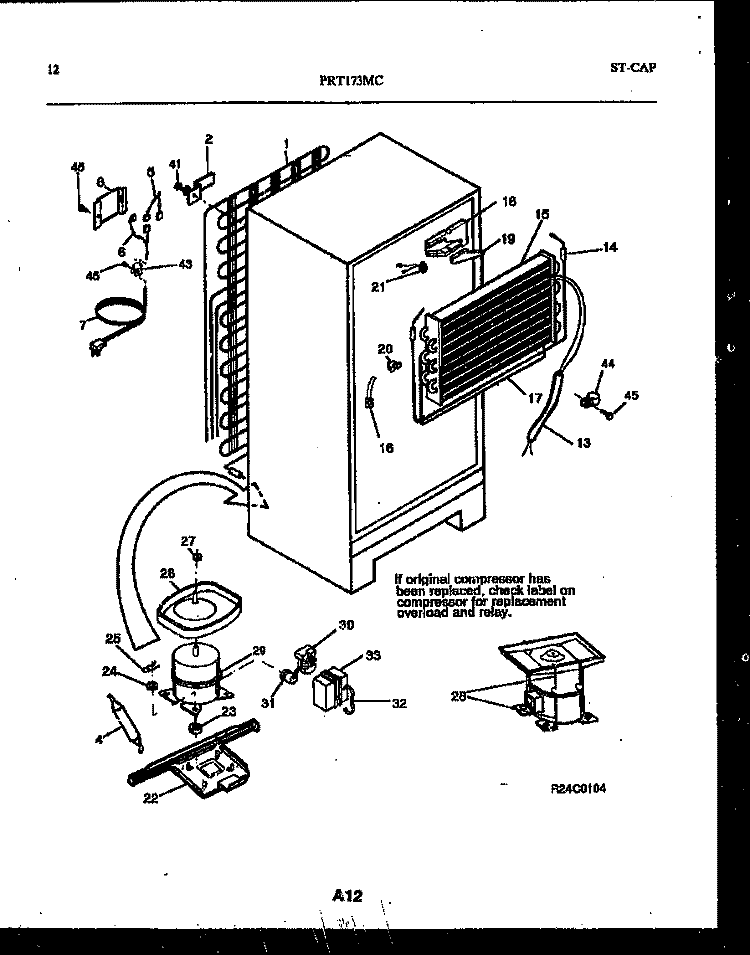 SYSTEM AND AUTOMATIC DEFROST PARTS Diagram and Parts List for PRT173MCD2  Frigidaire Refrigerator