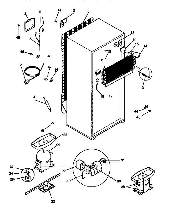 SYSTEM Diagram and Parts List for MRT18NNCD1  Frigidaire Refrigerator