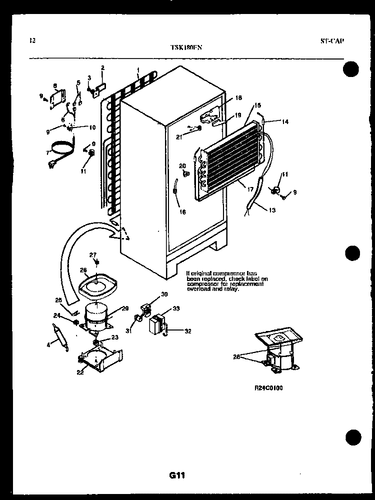 SYSTEM AND AUTOMATIC DEFROST PARTS Diagram and Parts List for TSK206EN4D  Kelvinator Refrigerator