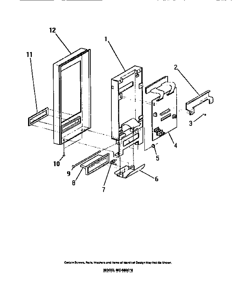 ELECTRICAL CONTROLS, PANEL, TRIM Diagram and Parts List for MC640C0  Frigidaire Microwave