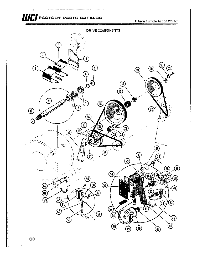 DRIVE COMPONENTS Diagram and Parts List for WS27M6DTMA  Gibson Washer