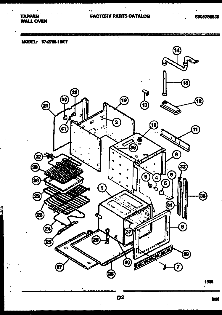 LOWER BODY PARTS Diagram and Parts List for 57-2709-00-07  Tappan Microwave Oven Combo
