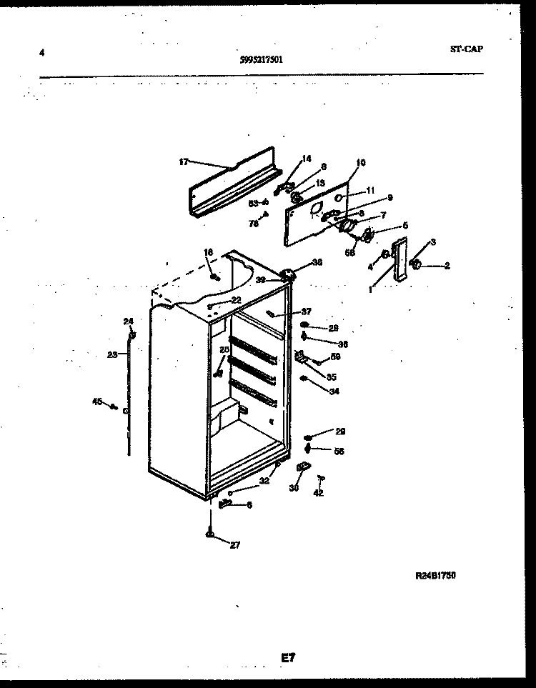 CABINET PARTS Diagram and Parts List for ATG130NCD1  Frigidaire Refrigerator