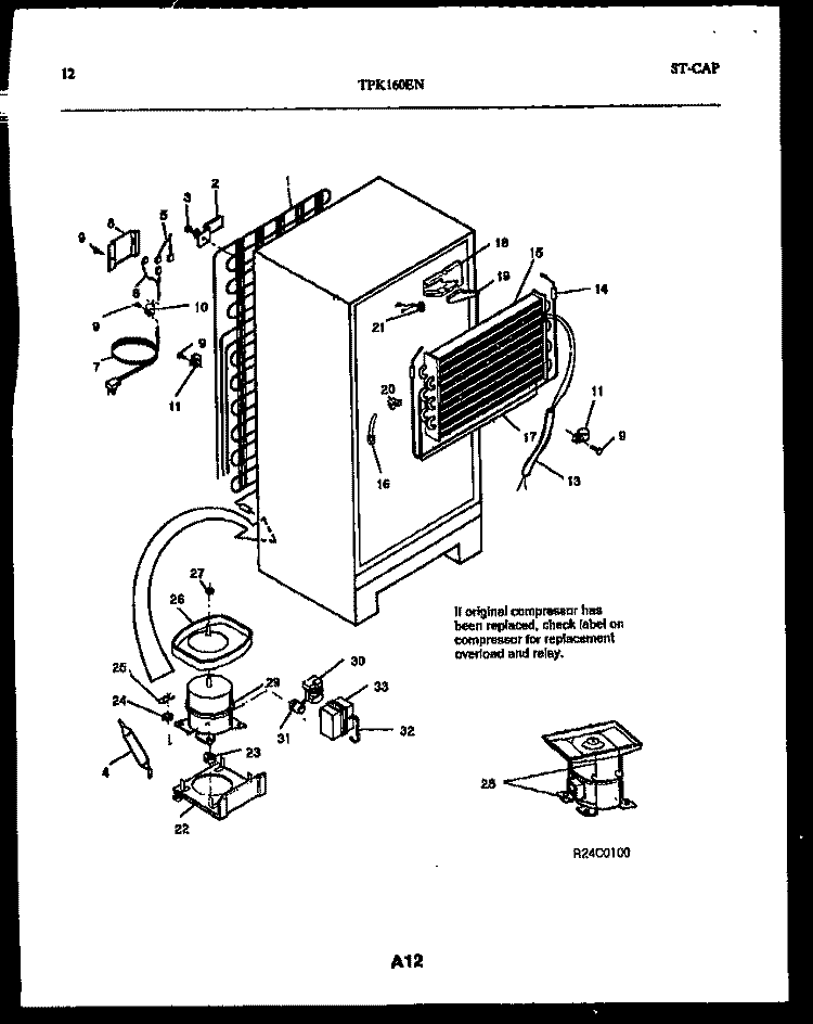 SYSTEM AND AUTOMATIC DEFROST PARTS Diagram and Parts List for TPK160EN5D  Kelvinator Refrigerator