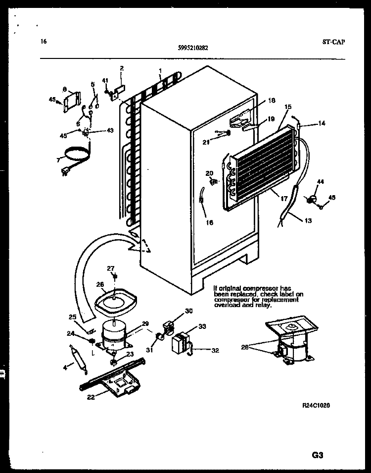SYSTEM AND AUTOMATIC DEFROST PARTS Diagram and Parts List for RT176NCD0  Frigidaire Refrigerator