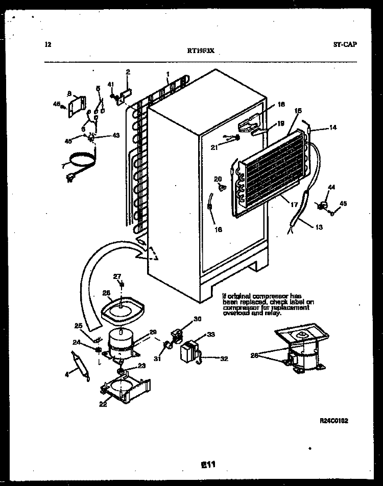 SYSTEM AND AUTOMATIC DEFROST PARTS Diagram and Parts List for RT19F3DX3A  Gibson Refrigerator