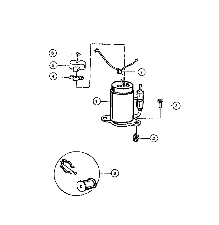 COMPRESSOR Diagram and Parts List for AC057N7A1  Frigidaire Air Conditioner