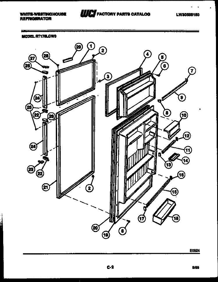 CHEST FREEZER PARTS Diagram and Parts List for FC182LTW1  Frigidaire Freezer