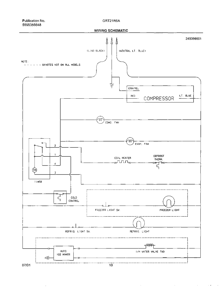 WIRING SCHEMATIC Diagram and Parts List for GRT21R6AW1  Gibson Refrigerator