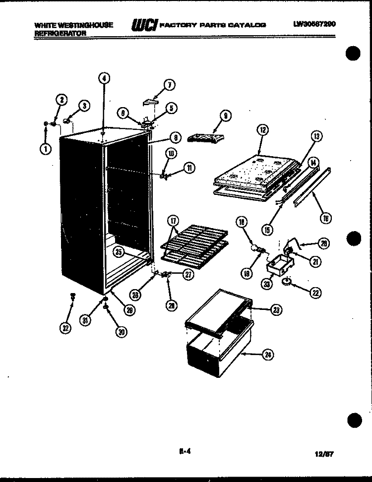 CABINET PARTS Diagram and Parts List for RT120GCD4  Frigidaire Refrigerator