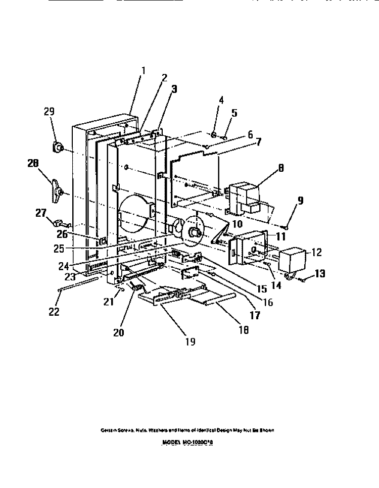 ELECTRICAL CONTROLS, PANEL, TRIM Diagram and Parts List for MC1020C0  Frigidaire Microwave
