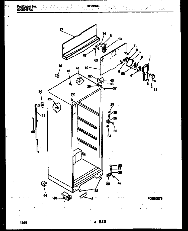 CABINET PARTS Diagram and Parts List for RT185NCD2  Frigidaire Refrigerator