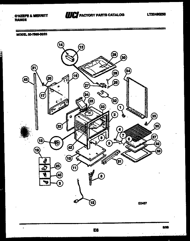 BODY PARTS Diagram and Parts List for 30-7989-23-01  Tappan Range