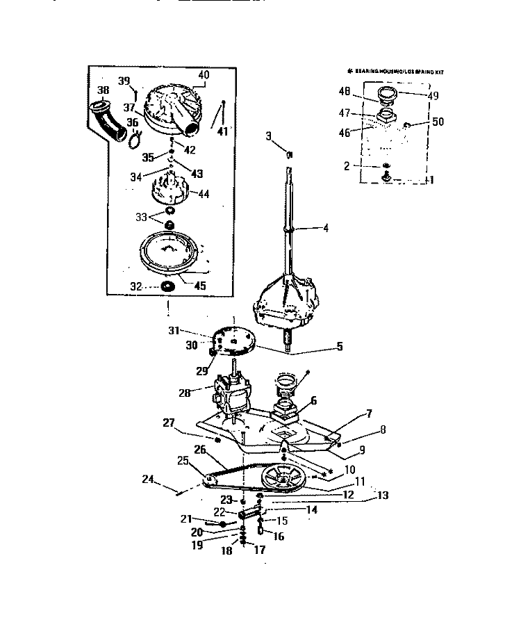 DRIVE MOTOR & PUMP ASSEMBLY Diagram and Parts List for LA600JXV3  Frigidaire Washer