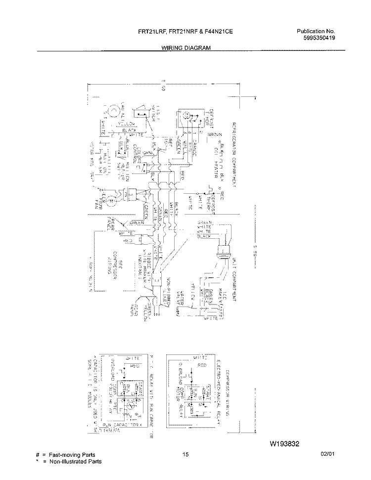 WIRING DIAGRAM Diagram and Parts List for F44N21CED2  Frigidaire Refrigerator