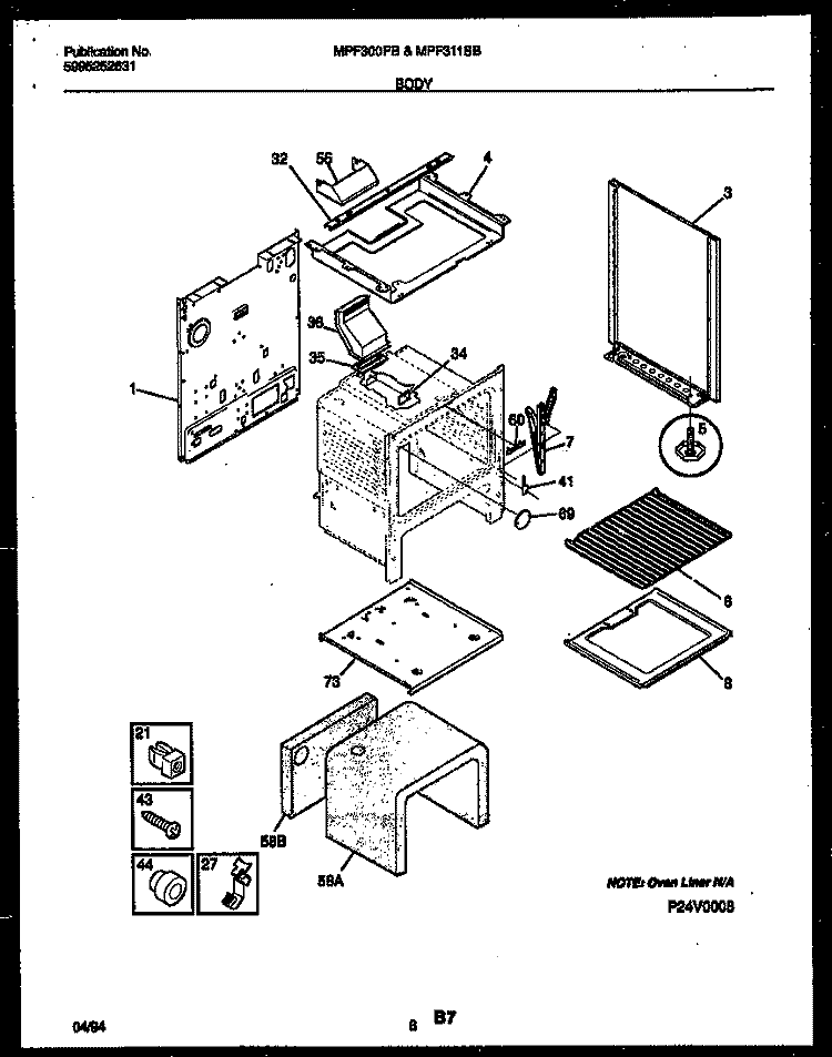 BODY PARTS Diagram and Parts List for MPF300BPDA  Uni Range