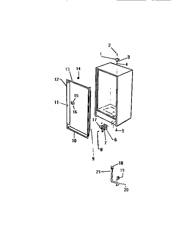 CABINET Diagram and Parts List for UFS101SM3W  Kelvinator Freezer