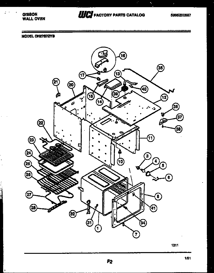 BODY PARTS Diagram and Parts List for OH27S7ZYB  Gibson Wall Oven