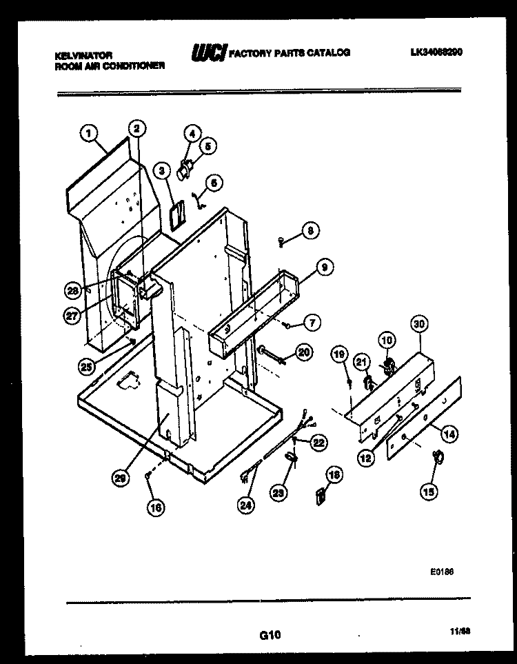 ELECTRICAL PARTS Diagram and Parts List for MH110D1UA  Kelvinator Air Conditioner
