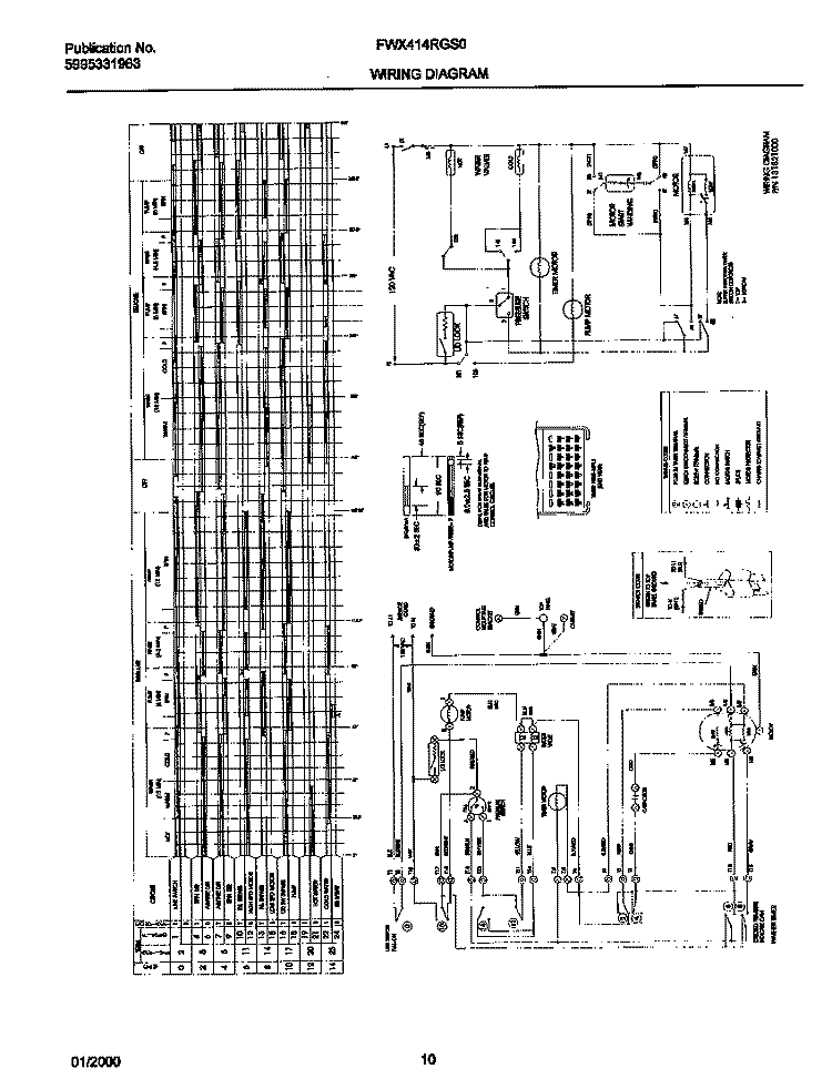 131821600 WIRING DIAGRAM Diagram and Parts List for FWX414RGS0  Frigidaire Washer