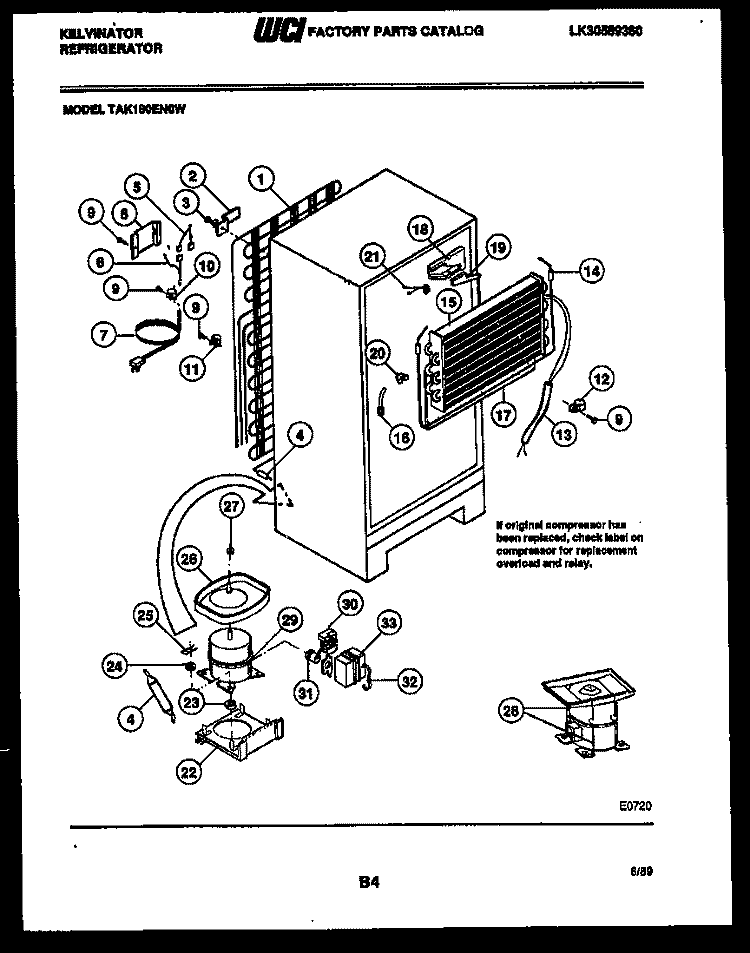 SYSTEM AND AUTOMATIC DEFROST PARTS Diagram and Parts List for TAK180EN0V  Kelvinator Refrigerator