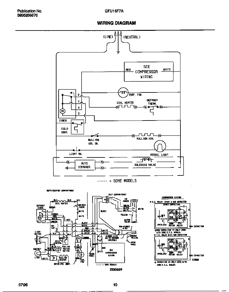 WIRING DIAGRAM Diagram and Parts List for GFU16F7AW7  Gibson Freezer