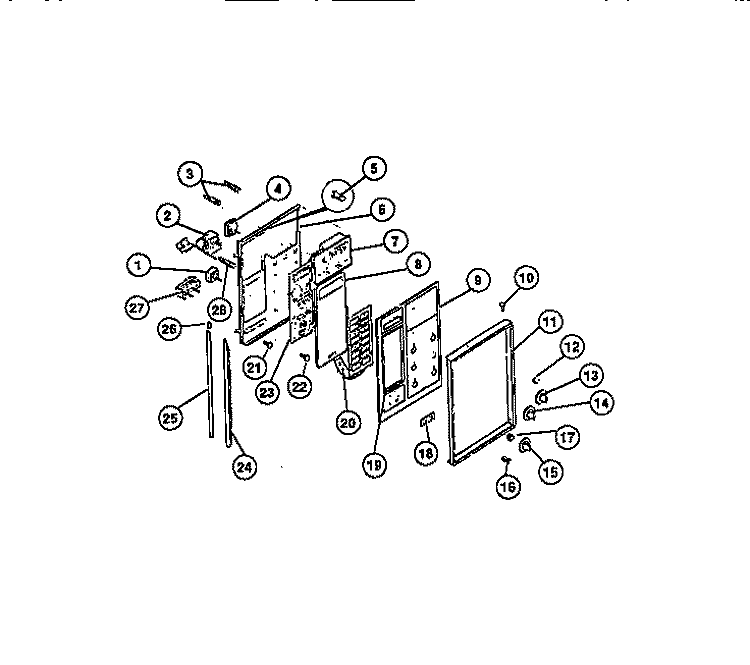 CONTROL PANEL Diagram and Parts List for REM638BDL5  Frigidaire Range
