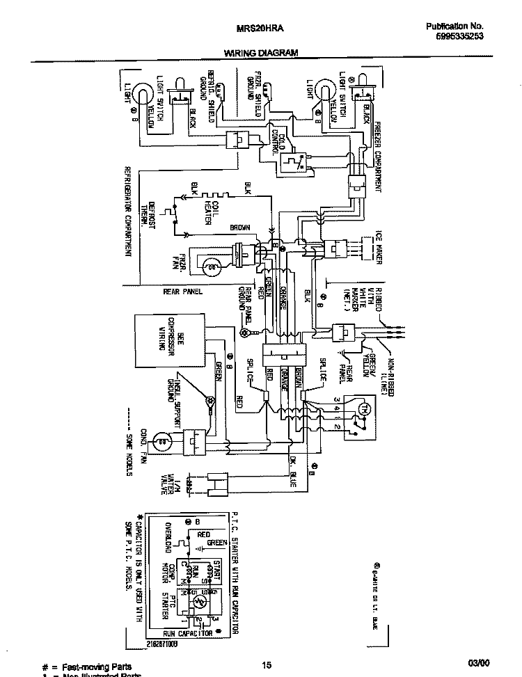 WIRING DIAGRAM Diagram and Parts List for MRS20HRADB  Frigidaire Refrigerator