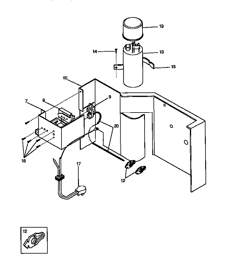 CONTROL PARTS Diagram and Parts List for GAC053T7A2  Gibson Air Conditioner