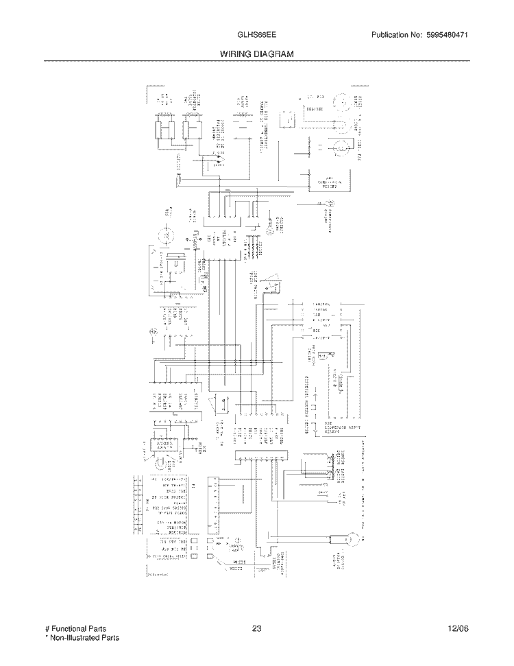 WIRING DIAGRAM Diagram and Parts List for GLHS66EEQA  Frigidaire Refrigerator