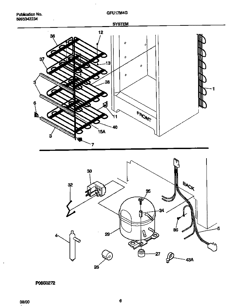 SYSTEM Diagram and Parts List for GFU17M4GW1  Gibson Freezer