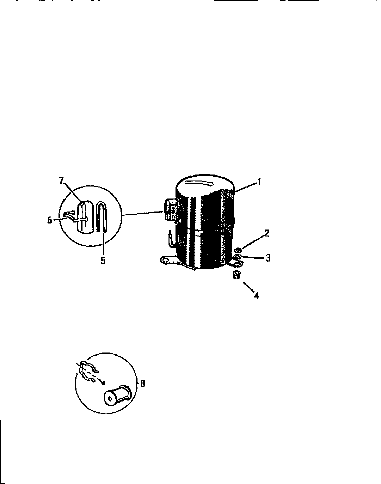COMPRESSOR Diagram and Parts List for AH144G2T1  Frigidaire Air Conditioner