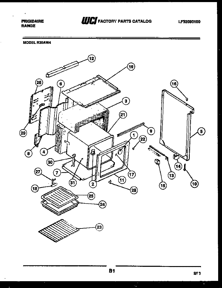 BODY PARTS Diagram and Parts List for R30AL4  Frigidaire Range