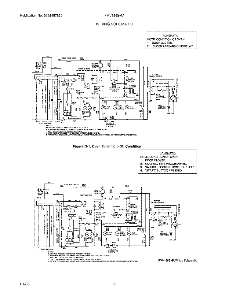 WIRING SCHEMATIC Diagram and Parts List for FMV156EMA  Frigidaire Microwave