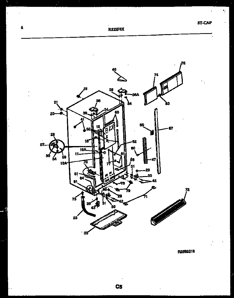 CABINET PARTS Diagram and Parts List for RS22F8DX1C  Gibson Refrigerator