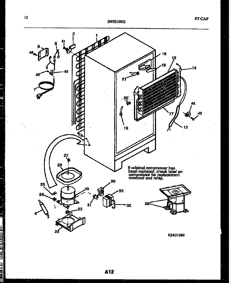 SYSTEM AND AUTOMATIC DEFROST PARTS Diagram and Parts List for 95-1781-00-00  Tappan Refrigerator
