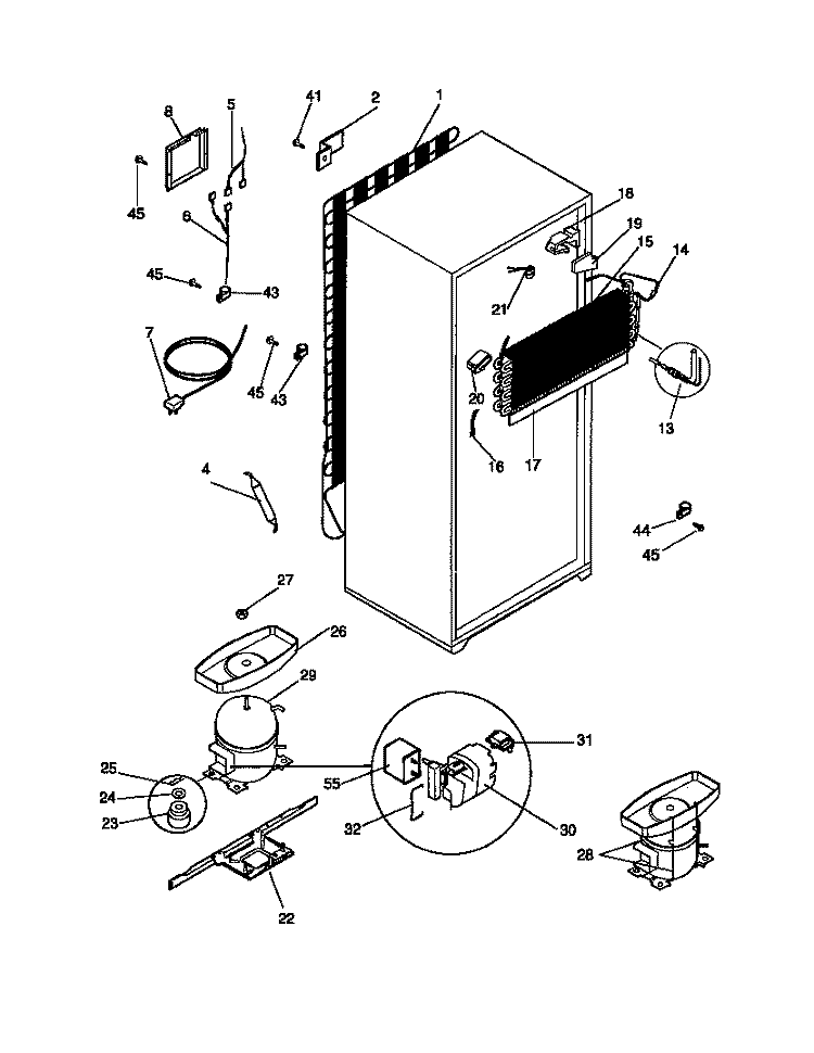 SYSTEM Diagram and Parts List for MRT18GRCD0  Frigidaire Refrigerator