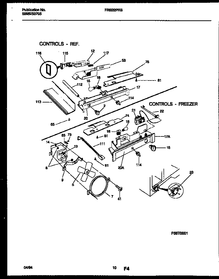 REFRIGERATOR CONTROL ASSEMBLY, DAMP Diagram and Parts List for FRS22PRBW0  Frigidaire Refrigerator