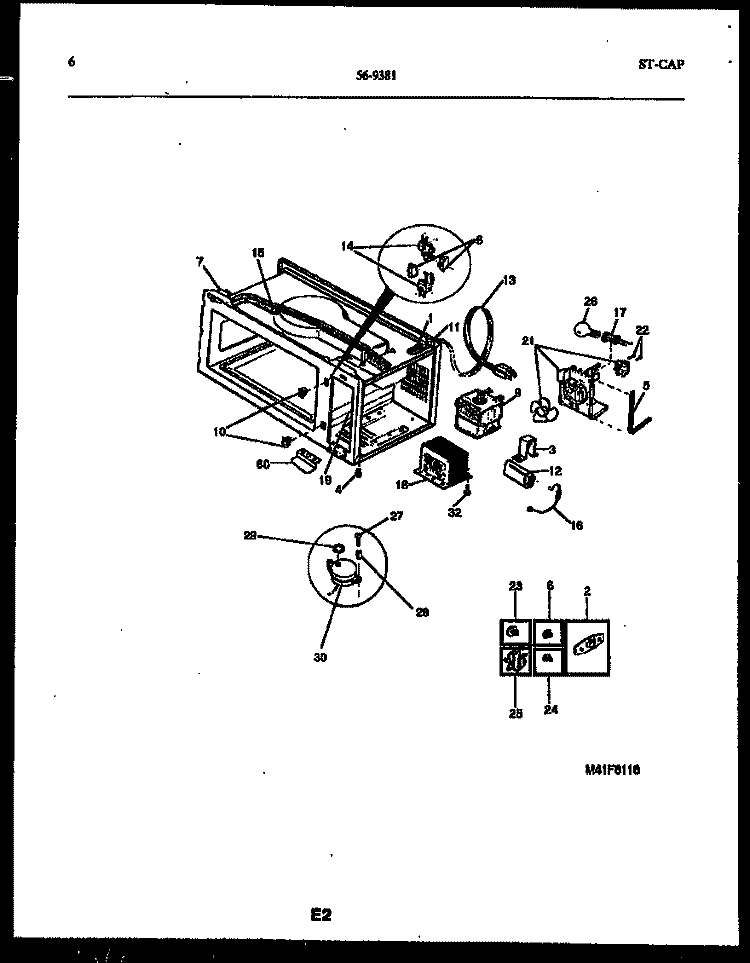 FUNCTIONAL PARTS Diagram and Parts List for 56-9381-00-03  Tappan Microwave